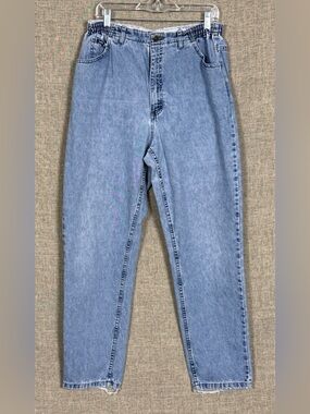 Vintage Lee Original Jeans Elastic Waist Taper-Leg Mom Jeans